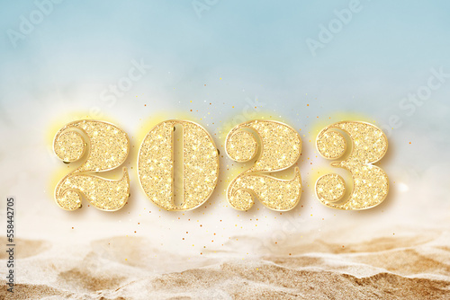 Photography Happy  New year golden rich background