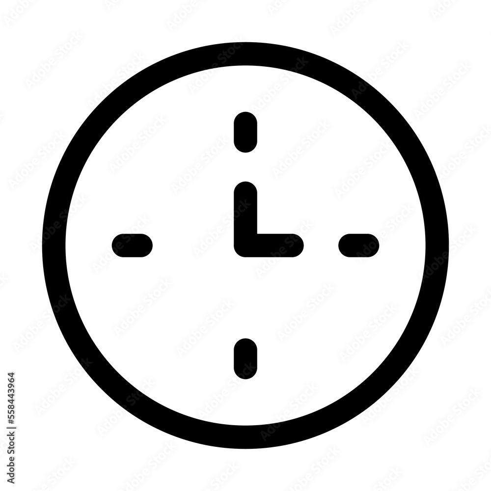 Office clock icon line isolated on white background. Black flat thin icon on modern outline style. Linear symbol and editable stroke. Simple and pixel perfect stroke vector illustration Office clock icon line isolated on white background. Black flat thin icon on modern outline style. Linear symbol and editable stroke. Simple and pixel perfect stroke vector illustration