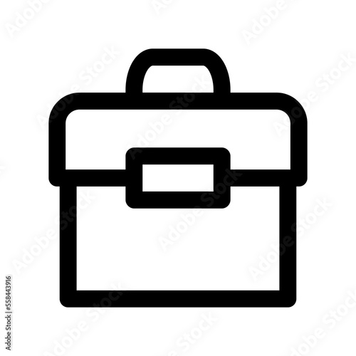 Briefcase icon line isolated on white background. Black flat thin icon on modern outline style. Linear symbol and editable stroke. Simple and pixel perfect stroke vector illustration