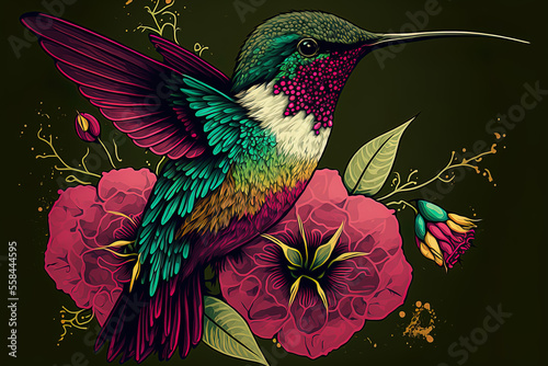 Hand-drawn Hummingbird