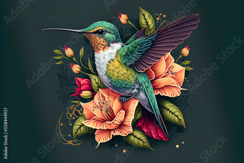 Cute hummingbird illustration