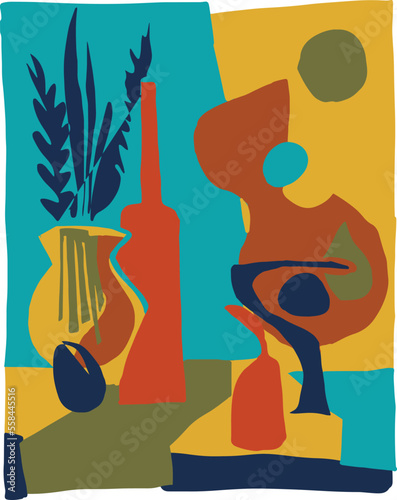 Abstract still life in vector graphic