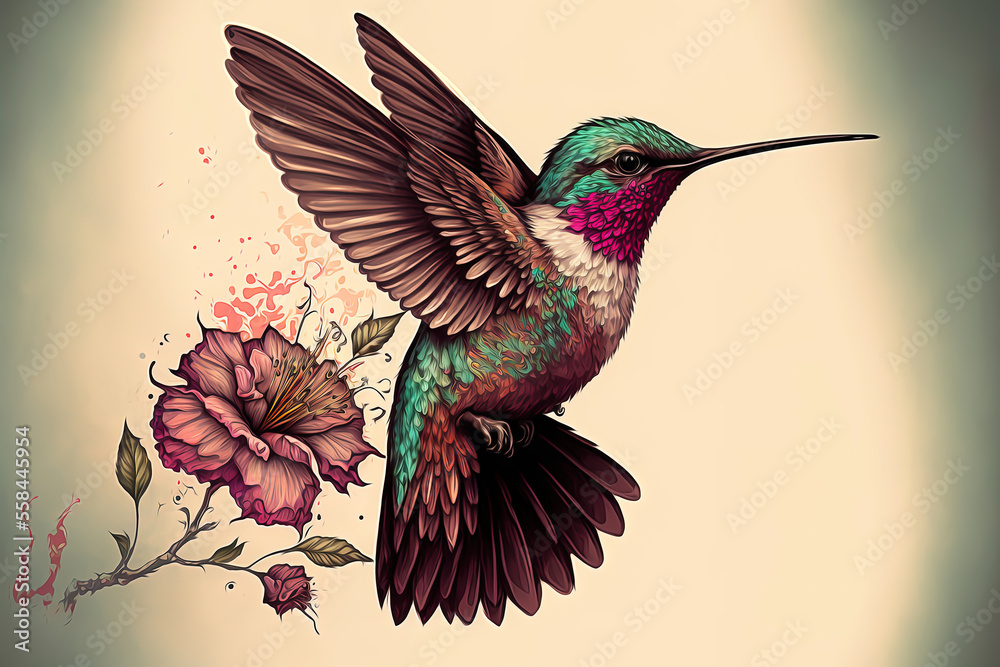 Obraz premium flying humming bird