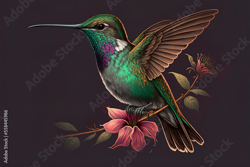 Cute hummingbird illustration