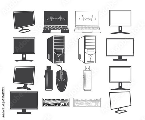 Computer Monitor SVG, Computer Monitor Vector, Silhouette, Cricut file, Clipart, Cuttable Design, Eps Designs.Computer Keyboard