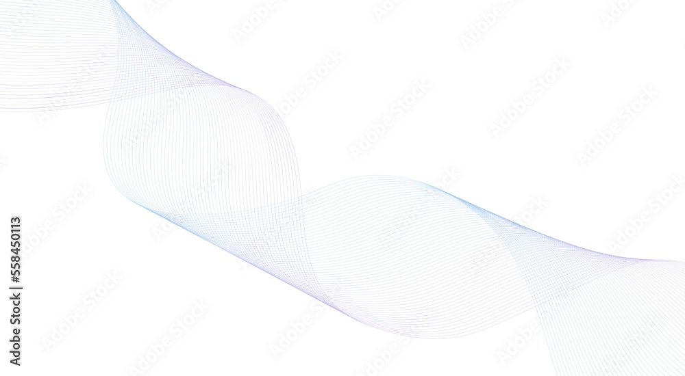 Wave line background with smooth shape. Beautiful wavy line on a white background. Horizontal banner template. Abstract futuristic template. Chrome technological wallpaper.