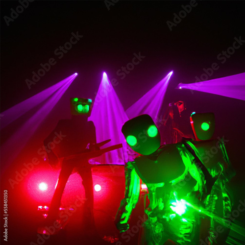 Robot party purple lights