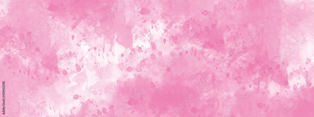 Abstract pink watercolor background on white paper background. Abstract watercolor background handprint colorful gradient ink. 