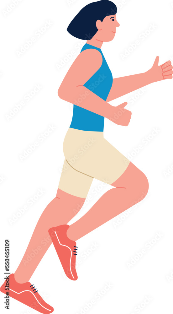Fototapeta premium Female athlete exercise. Woman running. Person training for competition