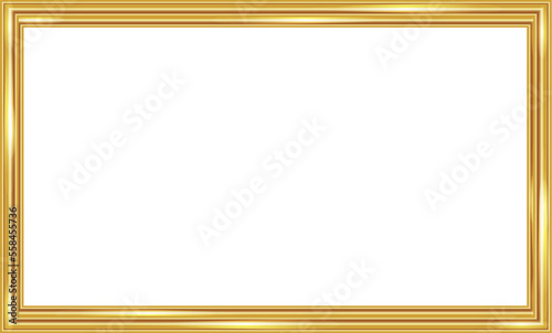 Transparent painting frame with golden engraved and carved Thai wooden borders. Decorative retro ornamental detailed picture frame. Old classic baroque golden frame.	
