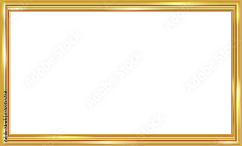 Fototapeta Naklejka Na Ścianę i Meble -  Transparent painting frame with golden engraved and carved Thai wooden borders. Decorative retro ornamental detailed picture frame. Old classic baroque golden frame.	
