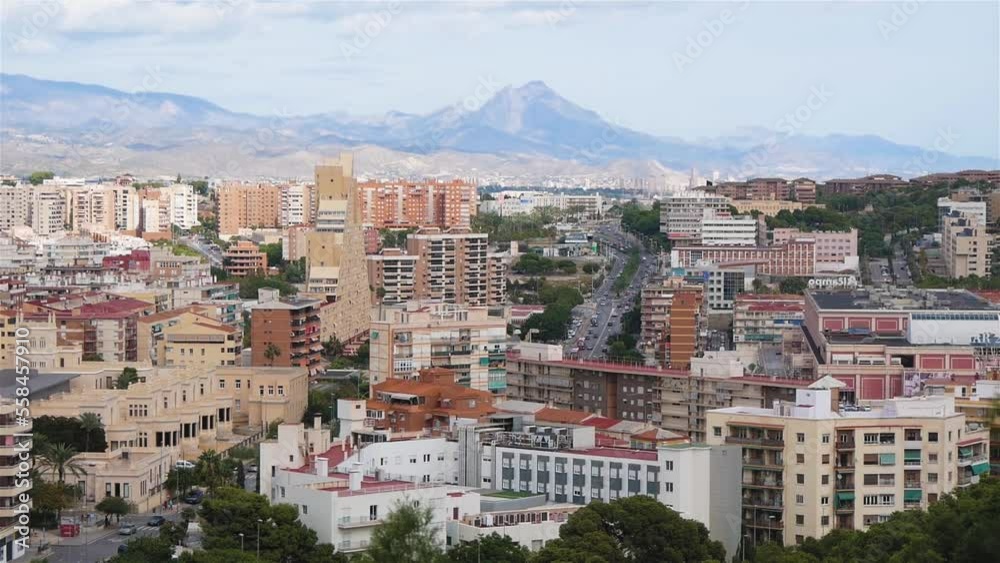 A View Of A Large European City And Distant Mountains (Alicante, Spain) A View Of A Large European City And Distant Mountains (Alicante, Spain)
