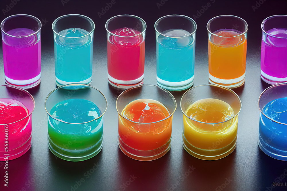 Colorful Jello Shots on a Table (Generative AI) Colorful Jello Shots on a Table (Generative AI)