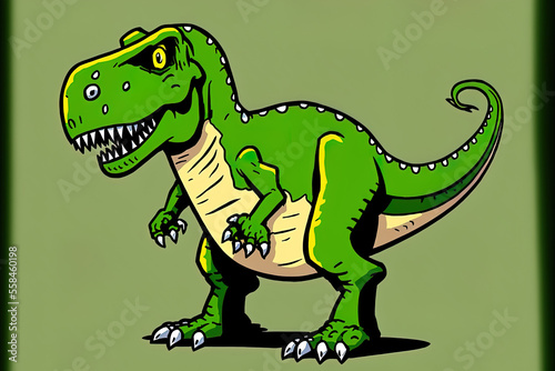 Cartoon version of a tyrannosaurus rex. Generative AI