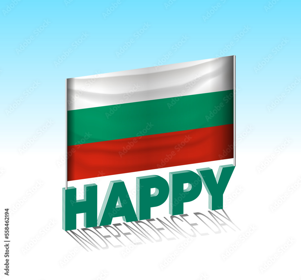 bulgaria independence day. Simple bulgaria flag and billboard in the sky. 3d lettering template. Ready special day design message. bulgaria independence day. Simple bulgaria flag and billboard in the sky. 3d lettering template. Ready special day design message.