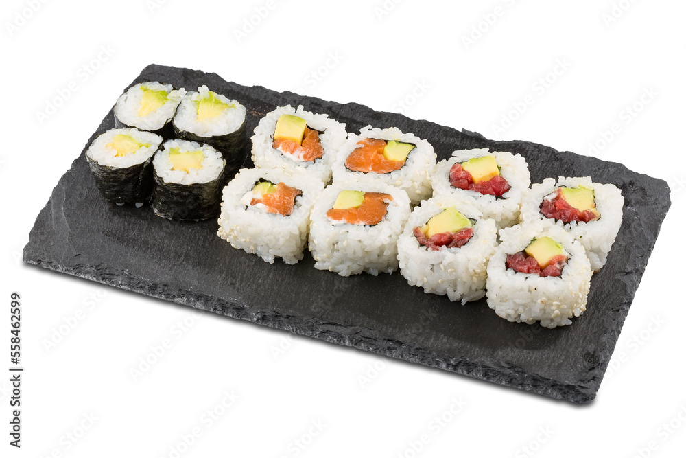 Sushi sobre fondo blanco Sushi sobre fondo blanco