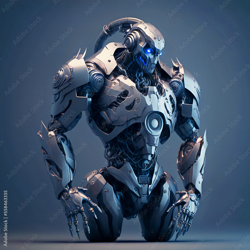 Futuristic robot in 3d styles Futuristic robot in 3d styles