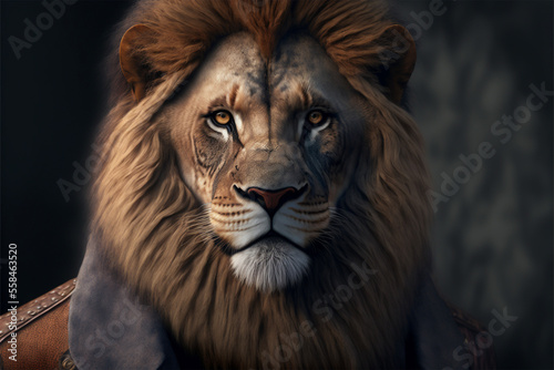 portrait of a lion, generative Al, lion
