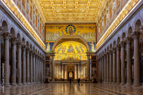 Interiors of Basilica of Saint Paul outside the Walls  Rome  Italy