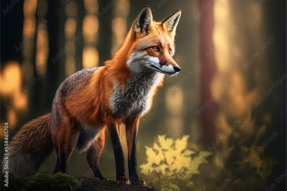 red fox in the florest, generative ai red fox in the florest, generative ai