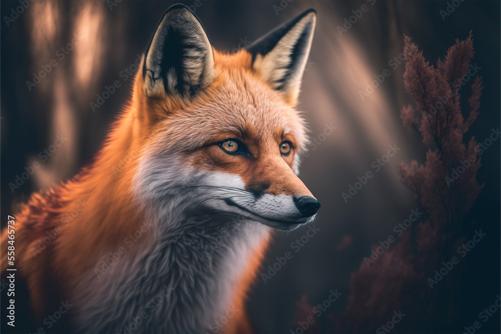 red fox in the florest, generative ai red fox in the florest, generative ai