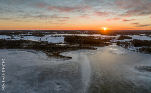 Sunset at Lake Siver. Latvia -- Latgale.