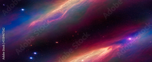 space galaxy  nebula in outer space  planets and stars