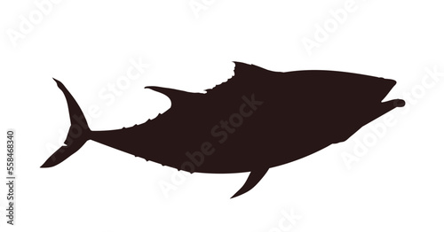 silhouette of a fish, tuna