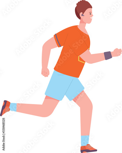 Man running. Athlete preparing for marathone. Guy exercising © ssstocker