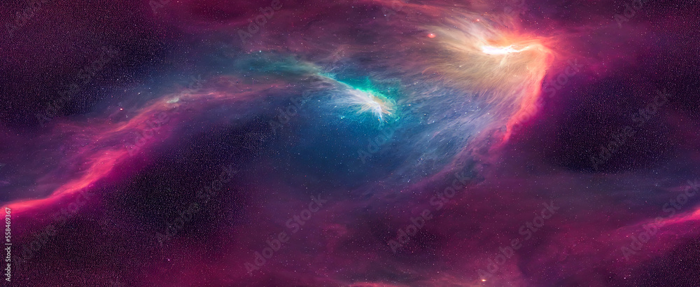 space galaxy, nebula in outer space, planets and stars