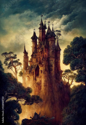 Wallpaper Mural old castle in the morning Torontodigital.ca