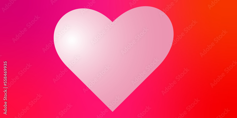 Happy Valentine Day design hearts on red background. Abstract festive heart banner background.