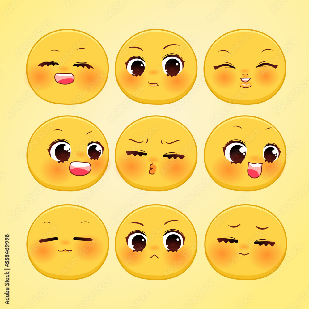 expression of emoticon cute kawaii