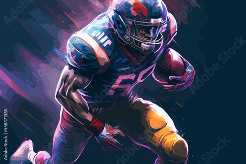 american football player illustration