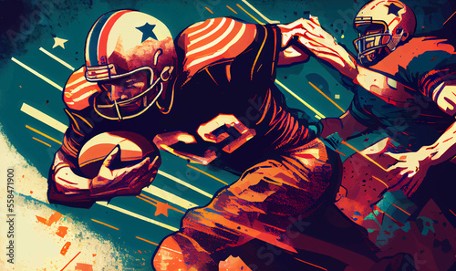 american football player illustration