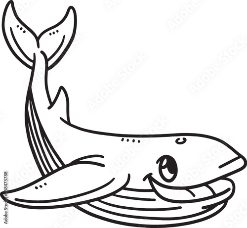 Baby Whale Sharks Isolated Coloring Page 