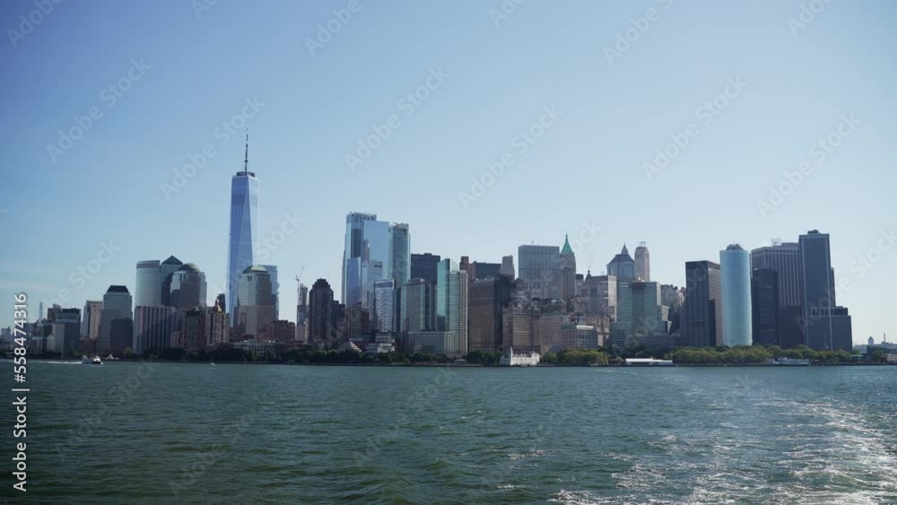 View Of New York City Skyline From A River View Of New York City Skyline From A River