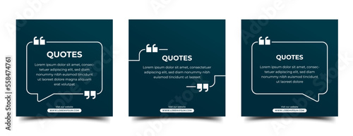Set of Modern social media template for quotes  and information sharing photo