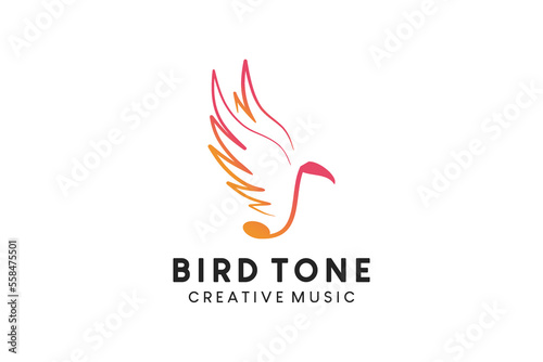Creative abstract bird tone icon vector illustration logo design