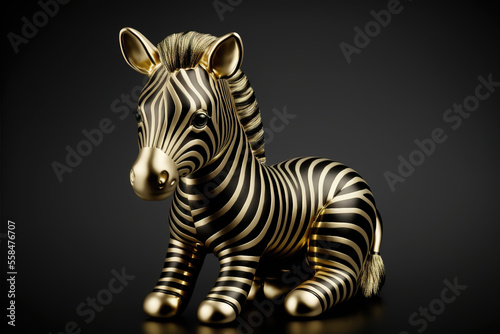 Close-up shot of gold zebra ornament