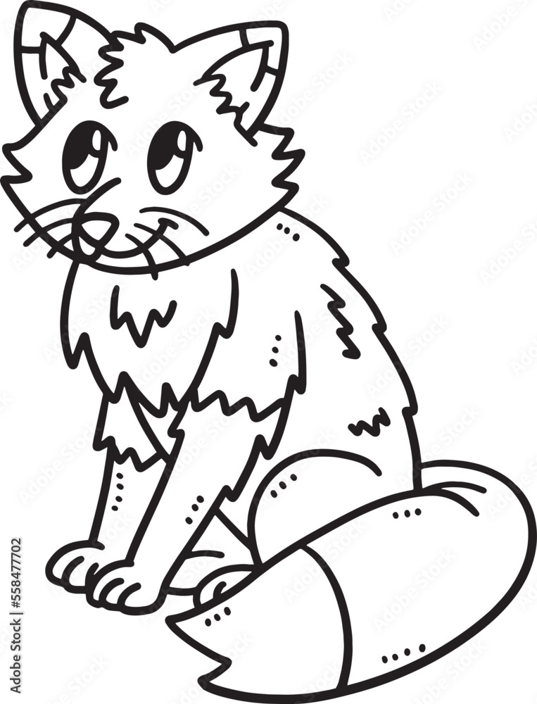 Baby Fox Isolated Coloring Page for Kids Stock Vector | Adobe Stock