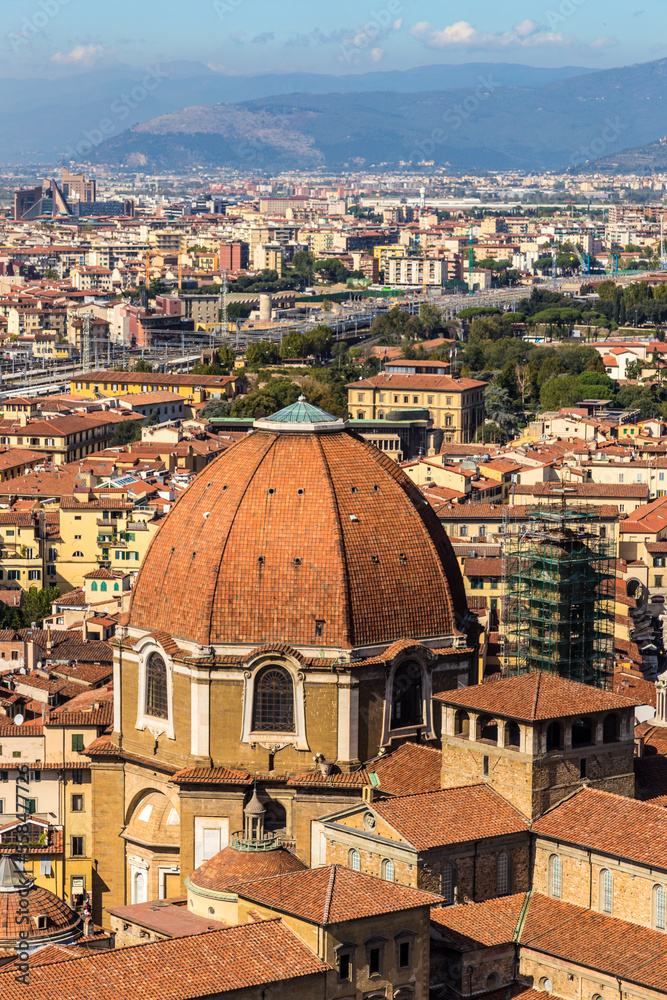 Florence, Italy. Dome of the Basilica of Saint Lawrence (Basilica di San Lorenzo)
