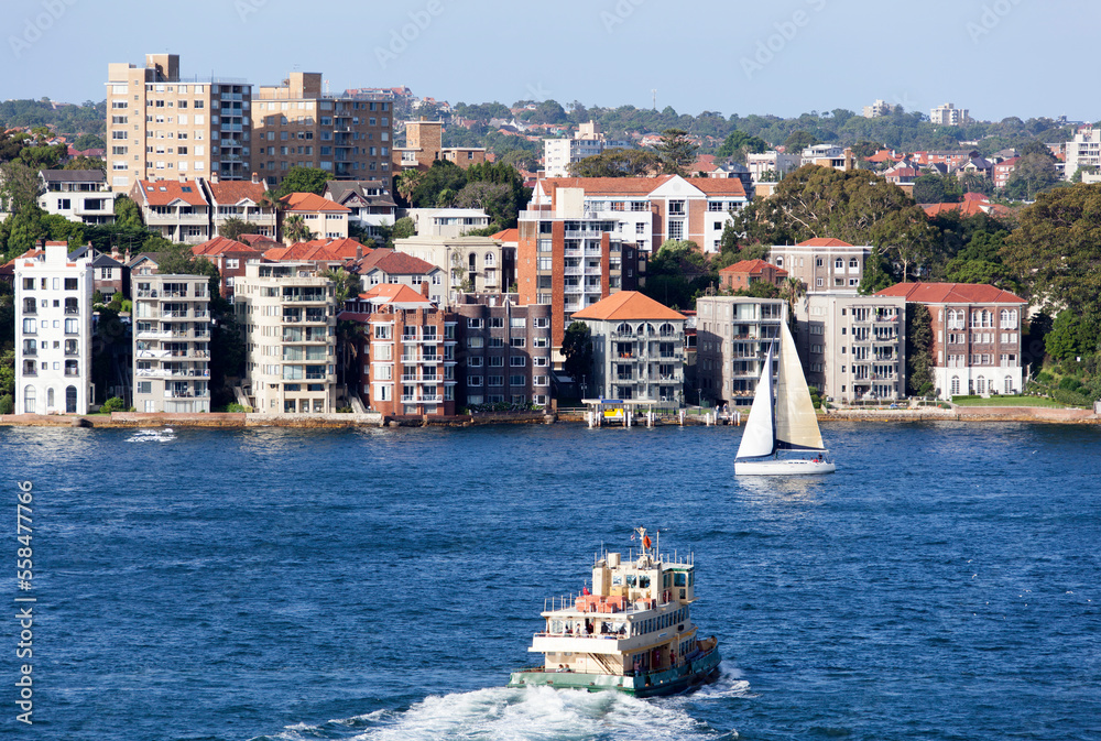 Sydney Transportation and Kirribilli Suburb Residential Buildings