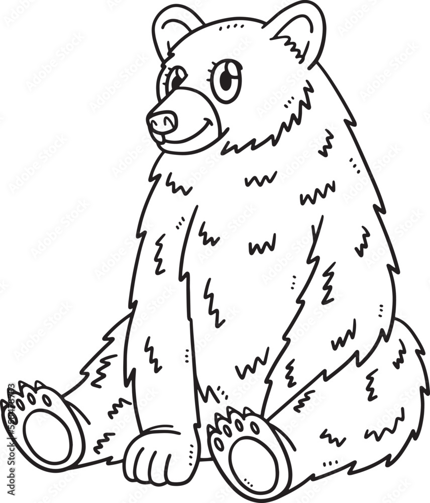 Mother Bear Isolated Coloring Page for Kids Stock Vector | Adobe Stock