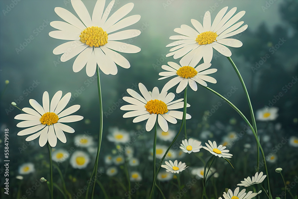 Beautiful Daisy flowers illustration Beautiful Daisy flowers illustration