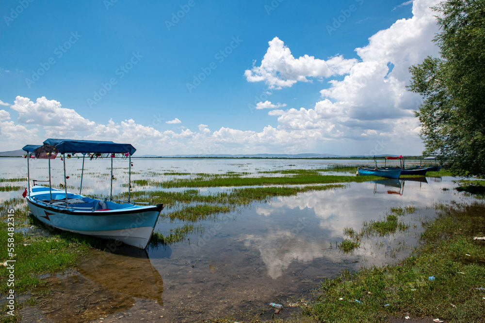 Obraz premium Civril Isikli Lake in Denizli Turkey.