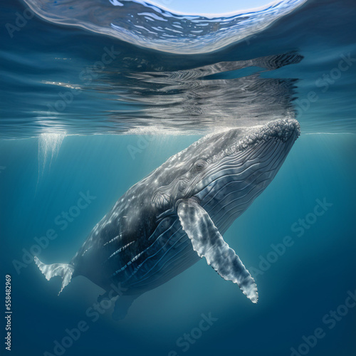 Whale in the ocean. Generative AI. © DALU11