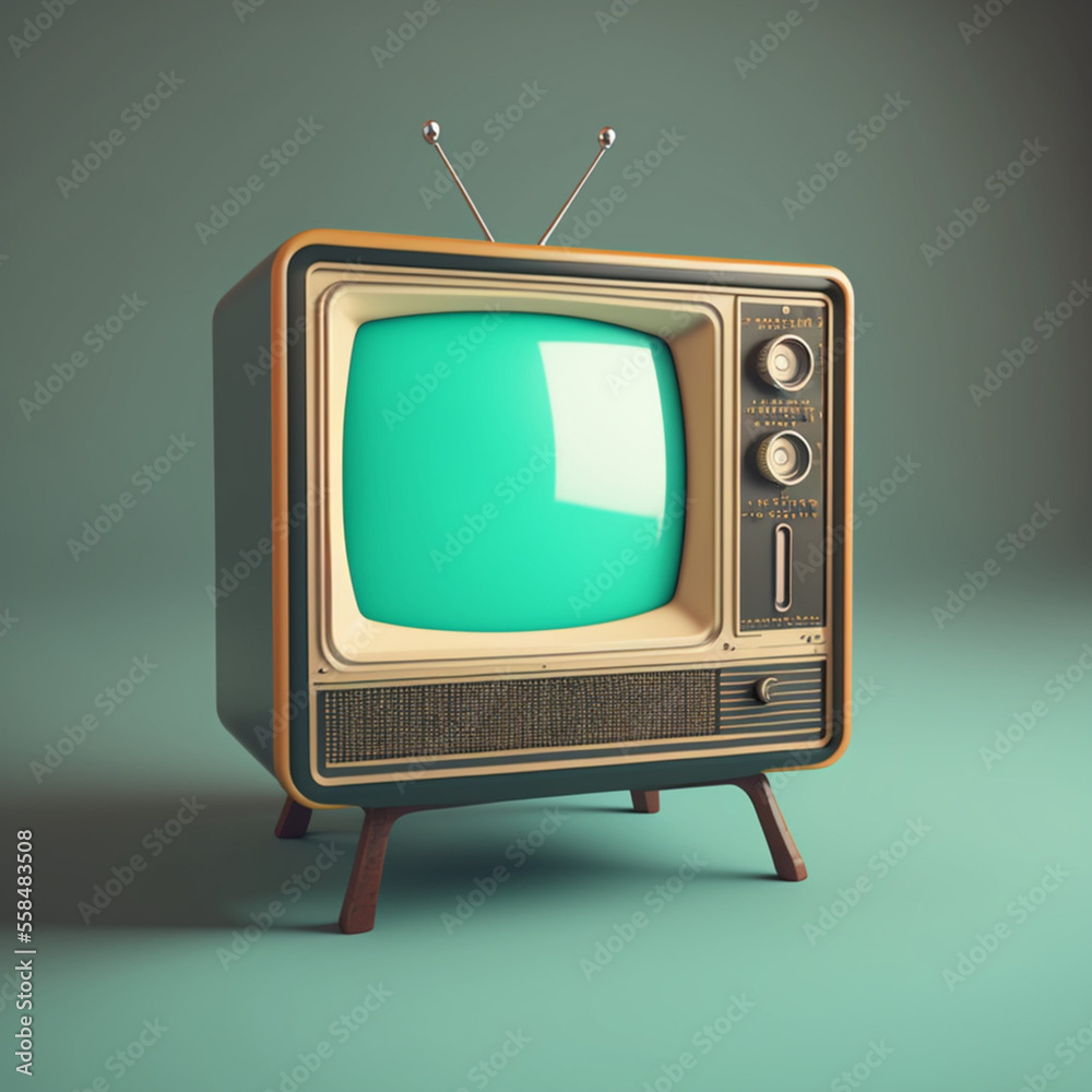 Old television. Vintage and Retro TV. Generative AI.