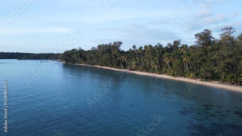 natural beach Pristine Thailand. Perfect aerial view flight drone photo