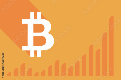 Bitcoin flat minimal background design (ID: 558486995)